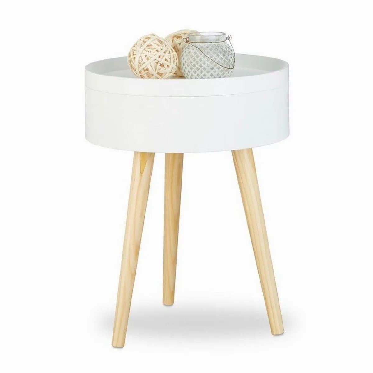 Relaxdays Beistelltisch, skandinavisches Design mit Tablettfunktion