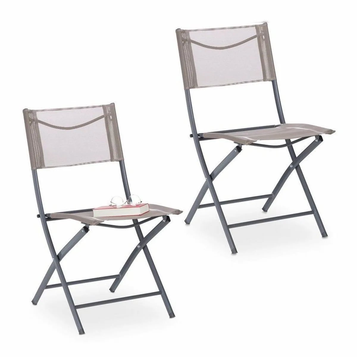 Relaxdays Klappstuhl Set, leicht & platzsparend — ideal für Balkon, Garten, Camping