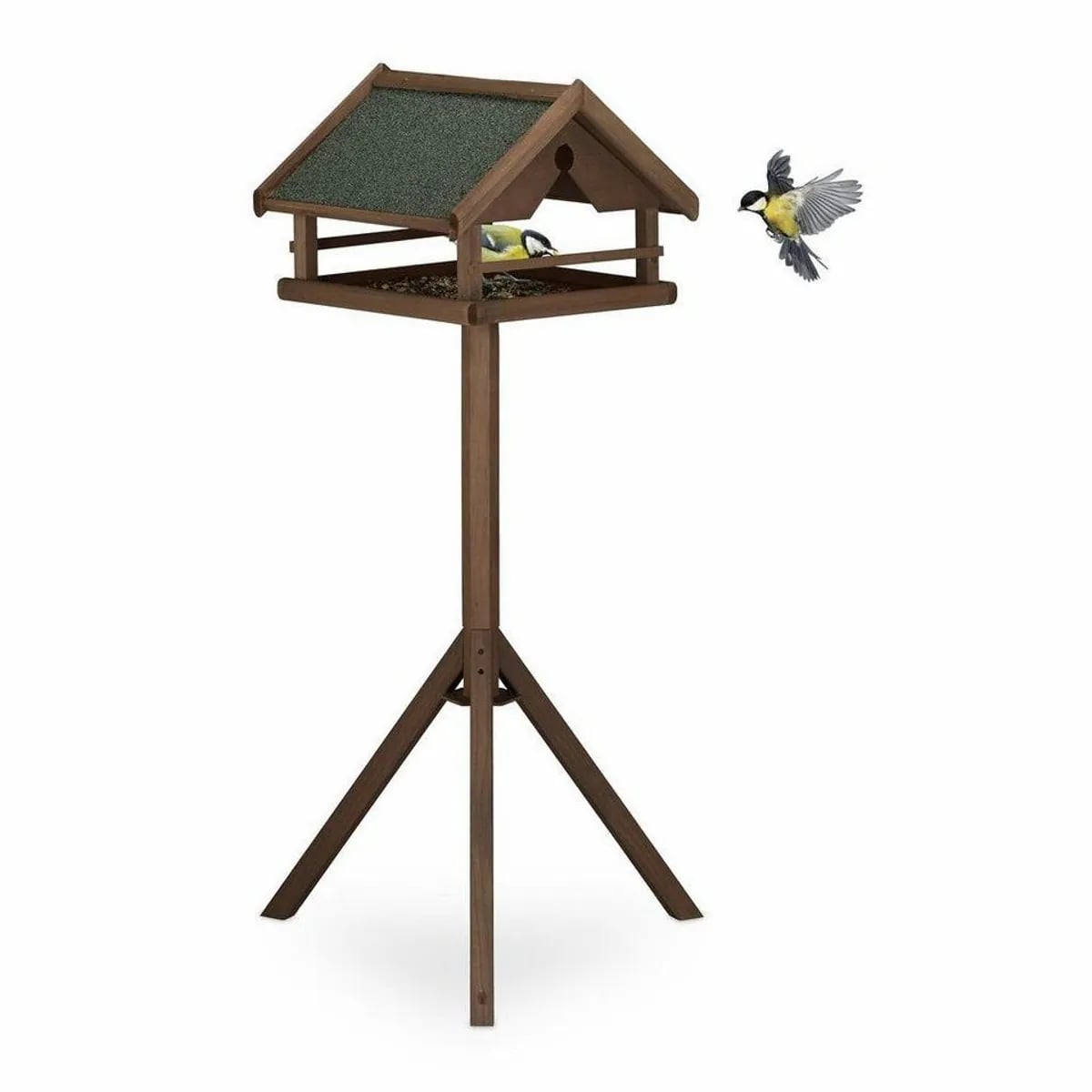 Relaxdays Vogelfutterhaus, rustikales Design, einfach aufzustellen