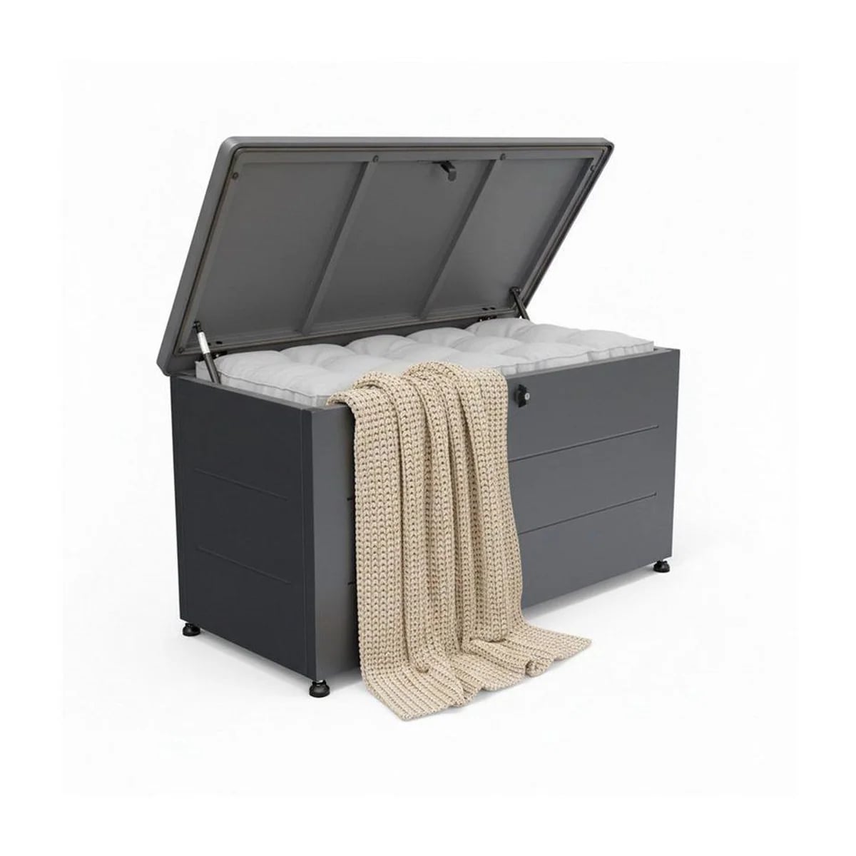 Relaxdays Gartenbox, wetterfest, 220 l Stauraum, leicht zu öffnen