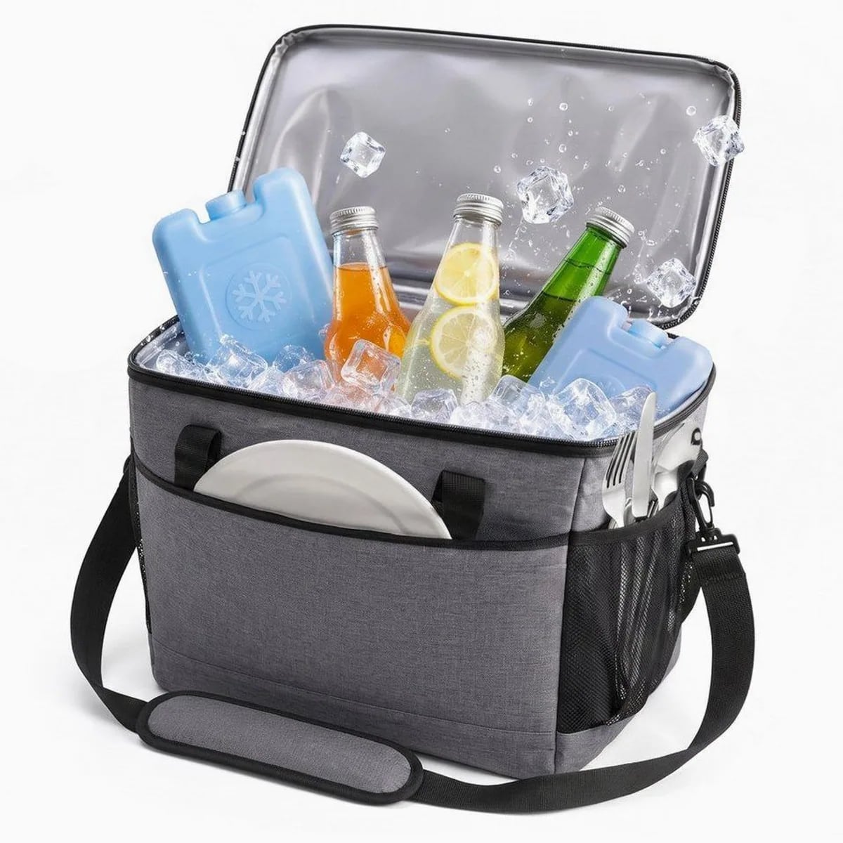 Relaxdays Kühltasche, 20 l, auslaufsicher, 2 Tragegriffe